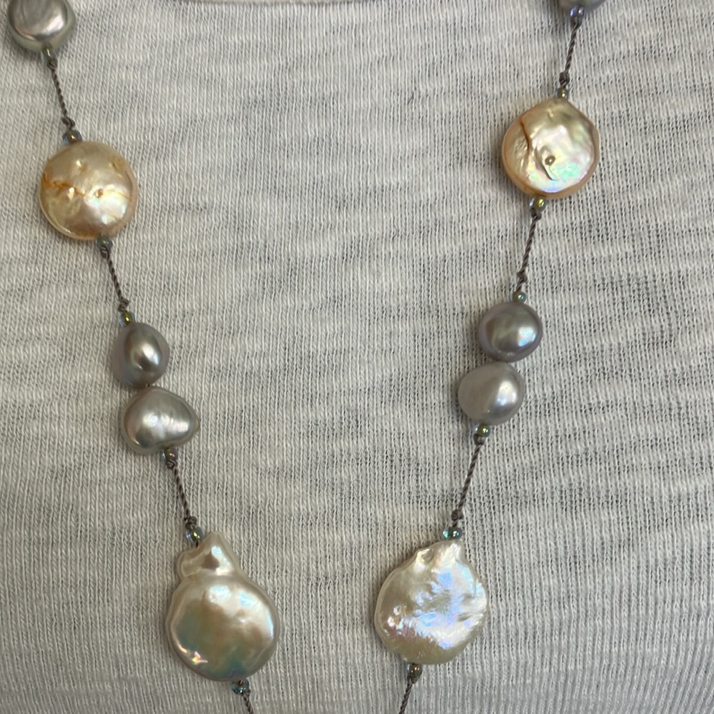 Handmade Freshwater Pearl Tassel Necklace - Picture 4 of 5